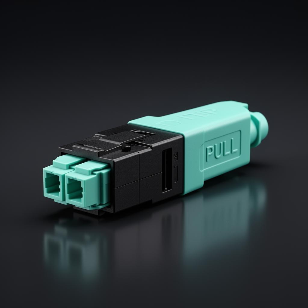 Angled view of connector