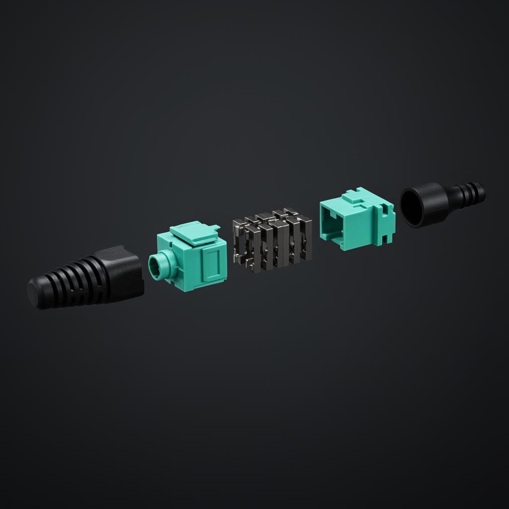 Exploded view of connector parts
